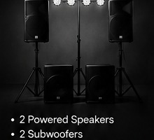 Party sound system with subwoofers